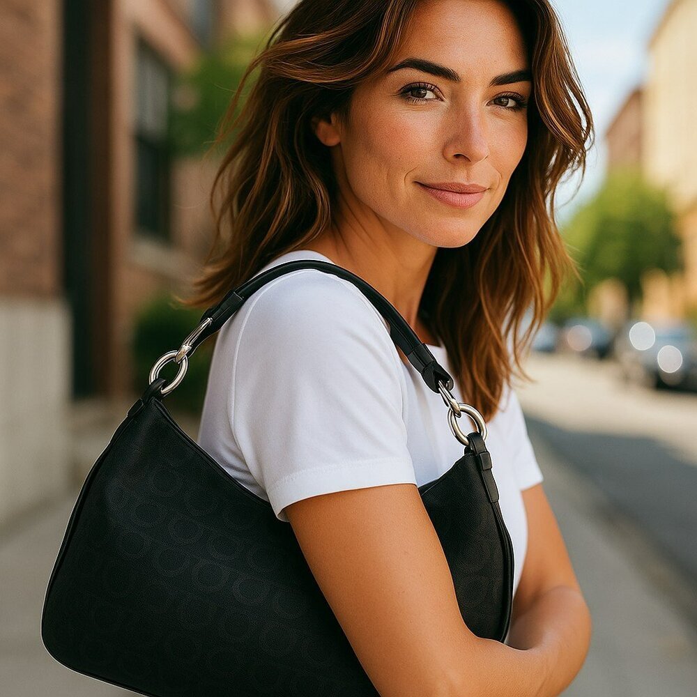 Salvatore Ferragamo Gancini Canvas Shoulder Bag - Picture 3 of 14
